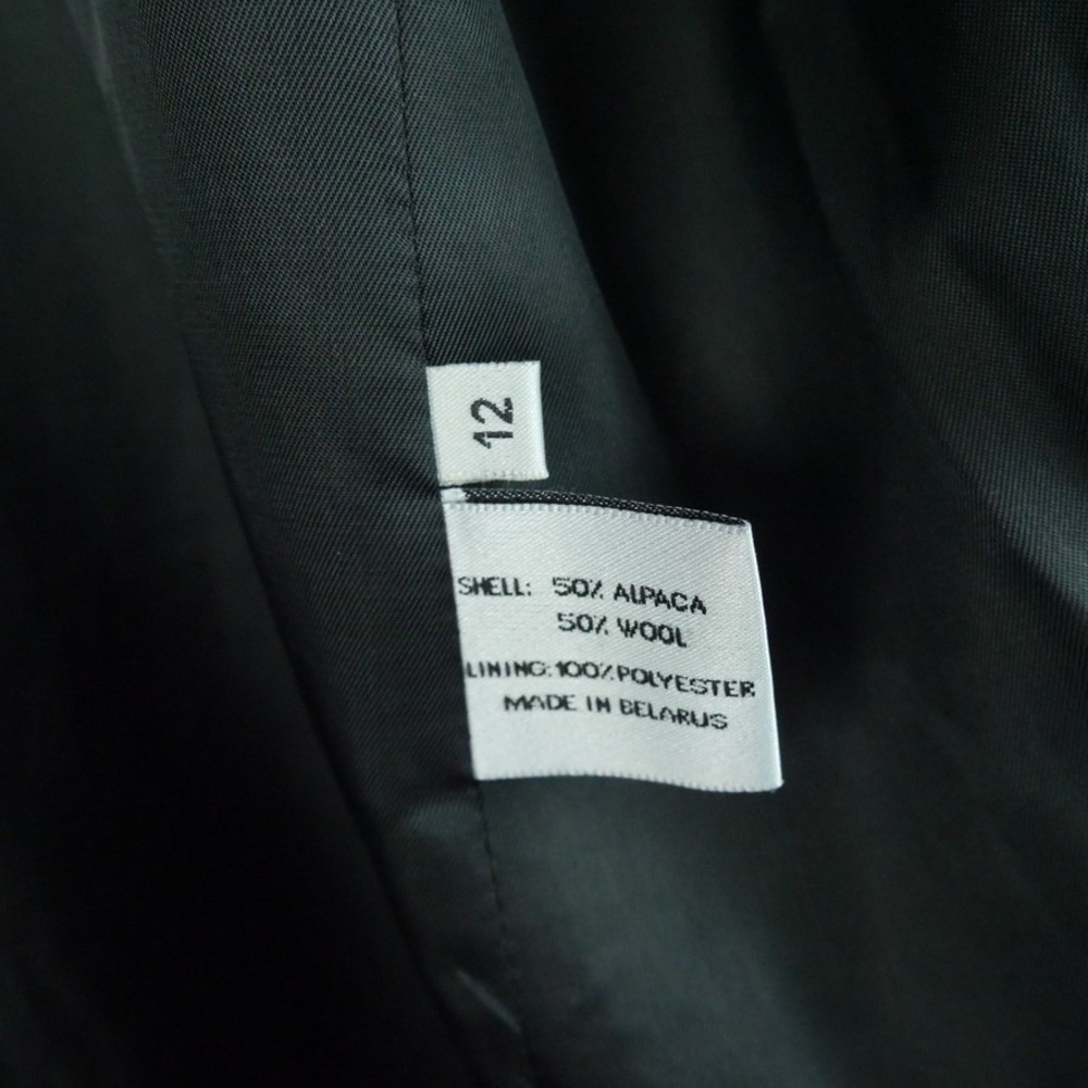 Vintage Alpaca Wool Blend Long Coat Brown Grey Overcoat 12 Quiet Luxury Minimal - Picture 3 of 16
